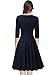 Miusol Women's Casual 3/4 Sleeve Slim Flare Bow A-line Vintage Dress