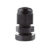 【ノーブランド品】10個入り　PG7　黒い　プラスチック製　IP68防水　ケーブルグランドコネクタ　 3-6.5mm