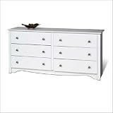 Monterey 6 Drawer Dresser In White Finish By Prepac Furniture