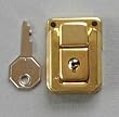6 Small Box Lid Latch/catch W/lock and Key Brass Plate W/screws