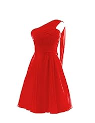 One Shoulder Lace-Up Short Bridesmaid Dress/Party Dress 