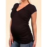 A Pea in the Pod: Short Sleeve V-neck Side Ruched Maternity T Shirt