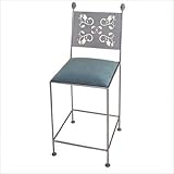 Leaves Counter Stool Finish: Antique Bronze, Fabric: Storm