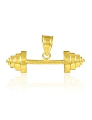 10k Gold Weightlifting Barbell Sports Pendant