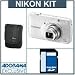 Nikon Coolpix S800c Digital Camera with 16 Megapixel, White - Bundle - with SanDisk 8GB, Extreme Secure Digital High Capacity (SDHC) Memory Card & Lowepro Dublin 20 Camera Pouch, Black / Black