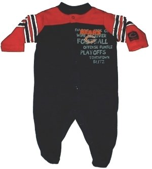 NFL Team Newborn Baby Gerber Snap Front Sleep 'N Play Sleepers (0-3 Months, Chicago Bears)