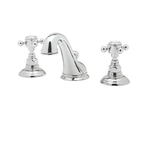 Rohl A1408XMAPC-2 Country Bath Viaggio Widespread Lavatory Faucet with Cross Handles Pop-Up and C Spout Polished Chrome