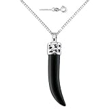 Pendant: Sterling Silver & Black Onyx On 18 inch/45cm Silver Box Chain