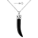 PENDANT: Sterling Silver & black onyx on 18 inch/45cm silver box chain