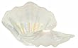 Bottom Surface Painted Glass Pearl Color Scallop Shell Small Bowl 10" D