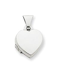 14k Gold White Gold Polished Heart-Shaped Locket