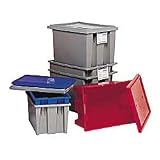 QUANTUM Stack and Nest Tote Boxes - Red - Lot of 6