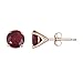 Vir Jewels 14K Gold Garnet Stud Earrings (1.80 CT ; 6 MM Round Cut)