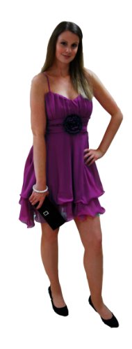 Chiffon-Cocktailkleid mit Blüte