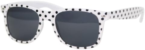 Colorful with Black Polka Dot Retro Style Sunglasses - 8125 - White