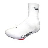  DeFeet Slipstream 4in D-Logo White Cycling Shoe Covers - SSWT
