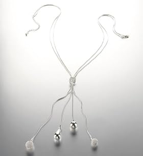 Silver Plated Snail Bead Long Necklace