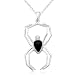 10k White Gold Diamond with Black Enamel Spider Pendant (1/100 cttw, I-J Color, I3 Clarity), 18