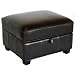 Dark Brown Leather Storage Ottoman By Wholesale Interiors