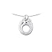 14k White Gold Diamond Mother and Child Pendant (1/10 cttw, H-I Color, SI2-I1 Clarity), 18