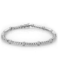 14k Solid White Gold 67pc 1.01cttw Diamond Bracelet