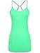 Mb Trend Junior Size Seamless Solid Spaghetti Strap Layering Camisole with Cross Back