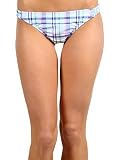 Splendid - Parker Plaid Retro Bikini Bottom Blue Large