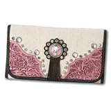 Cowgirl Pink Canvas Leather Wallet by Montana Silversmith