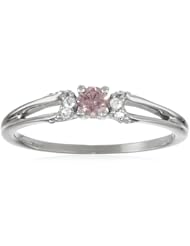 10k White Gold Pink and White Diamond Engagement Ring (0.2 cttw, G-H Color, I2-I3 Clarity)