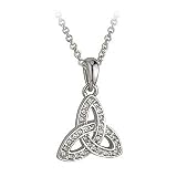 Rhodium Crystal Trinity Knot Pendant - Made in Ireland