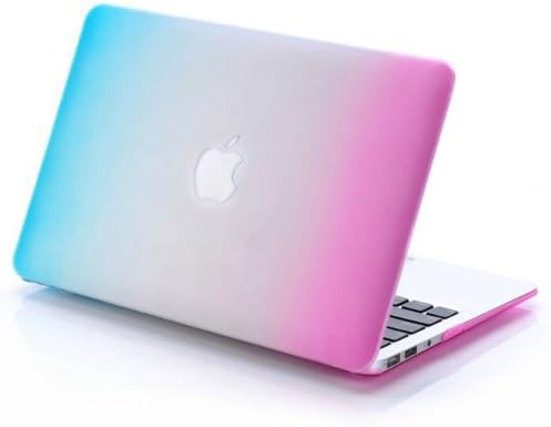 Ebus New Matte Rubber Coated Rubberized Hard Shell Clip Snap on Cases Cover for Macbook (11.6" Air, Rainbow)