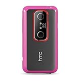 Hybrid Hard Snap on CLEAR Back Plastic with Flexi Candy Trim PINK Sleeve Fa ....