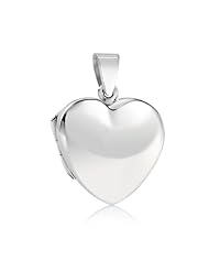 Bling Jewelry 925 Sterling Silver Classic Smooth Polished Heart Locket Pendant