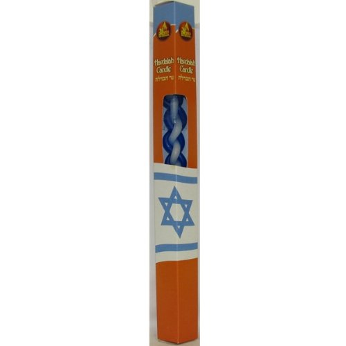 Jewish Havdalah 6 Wick Blue & White Candle - Set of 2