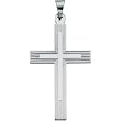 14K White Gold Cross Pendant - 39.00x26.00mm