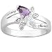Sterling Silver Couples Pear-cut Birthstone & title=