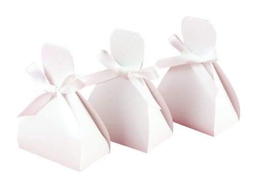 Hortense B. Hewitt Wedding Accessories Gown Favor Boxes, White, Pack of 25