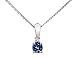 Sapphire Gemstone (3.5 mm) Pendant with Diamond in White Gold with Chain