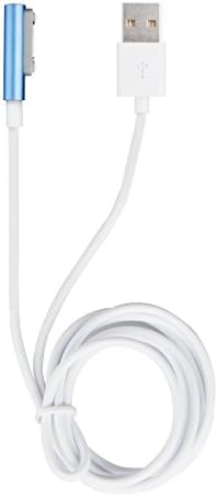 Wtitech Magnetic charging cable for Sony Xperia Z1 L39h / C6903 / L39t / L39u with Led smart Prompt---3.5 feet (Blue)