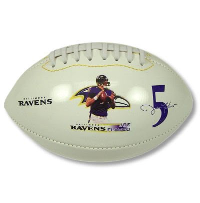 BALTIMORE RAVENS JOE FLACCO YOUTH SIZE PHOTO FOOTBALL