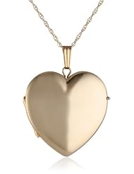 14k Gold Polished Heart 4-Picture Locket Necklace, 20"