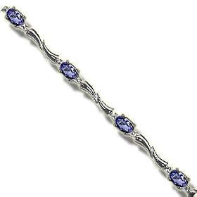 .01 CT 8-5X3 OVAL TANZANITE WHITE GOLD BRACELET by