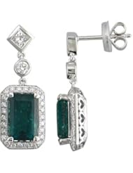 Colombian Emerald and Diamond Earrings in 18kt white gold