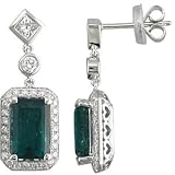 Colombian Emerald and Diamond Earrings in 18kt white gold