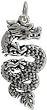 Double Sided Asian Dragon Pendant in Sterling Silver, #7609