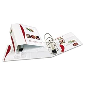 Nonstick Heavy-Duty EZD Reference View Binder, 5 Capacity, White