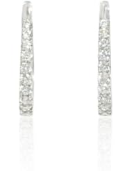 Diamond 18k White Gold Huggie Earrings