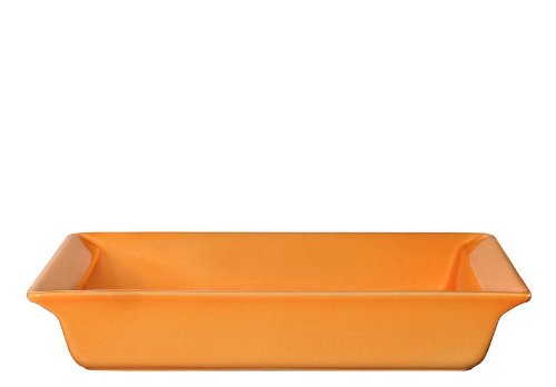 Emile Henry 11 by 8 by 2-Inch Rectangular Dish, Tangerine