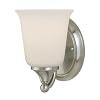 Murray Feiss VS10501-BS One-Light Claridge Collection Vanity Light, Brushed Steel with White Opal Glass Shade