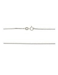 14K White Gold - 16" 0.6 MM. Flat Curb Necklace Gold Chain